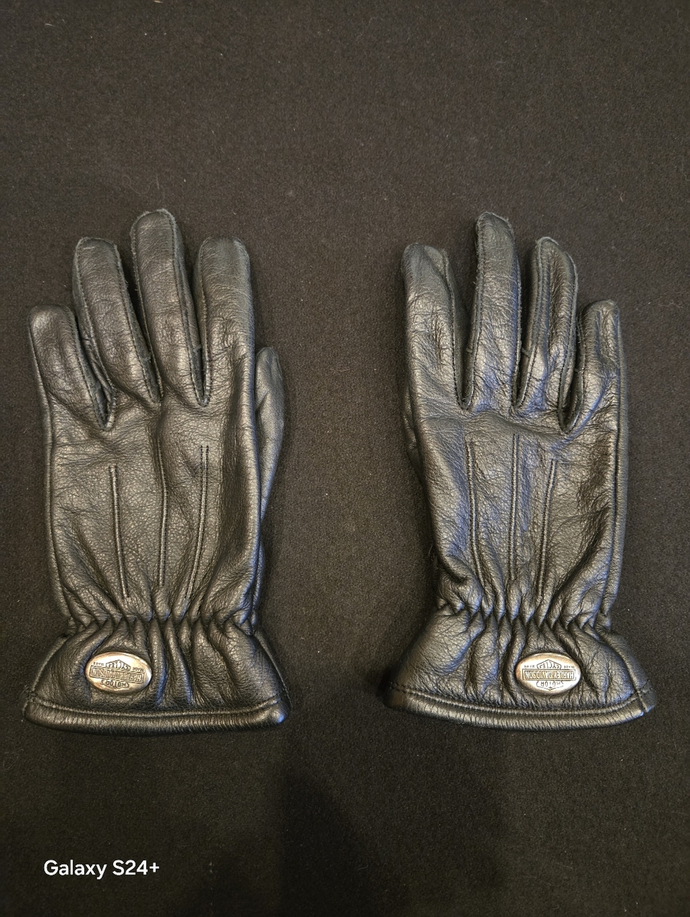Womans Harley-Davidson Black Leather Riding Gloves Sz XS
